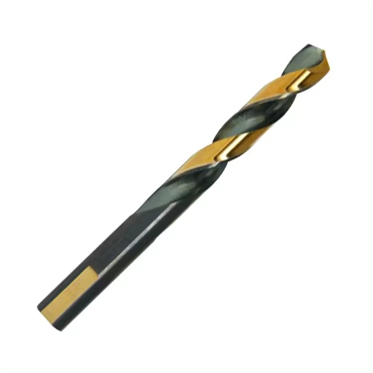 Three Flats Shank Black & Gold Color Fully Ground HSS Drill Bit for Metal