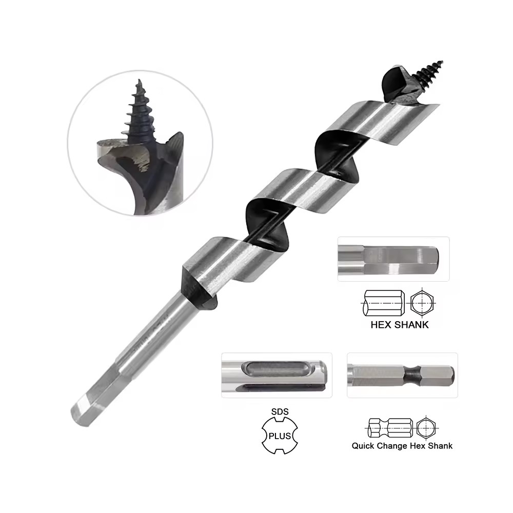 Hex Shank Screw Point Wood Auger Drill Bits for Wood Beam Drilling brocas para perforar pozos agua