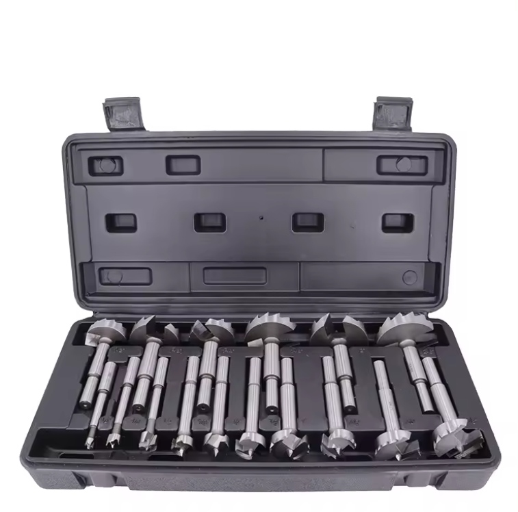 16Pcs Hinge Boring Wood Forstner Bit Set with Saw Teeth In Plastic Box